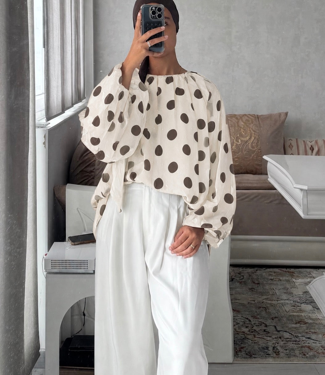 Blouse à petits pois