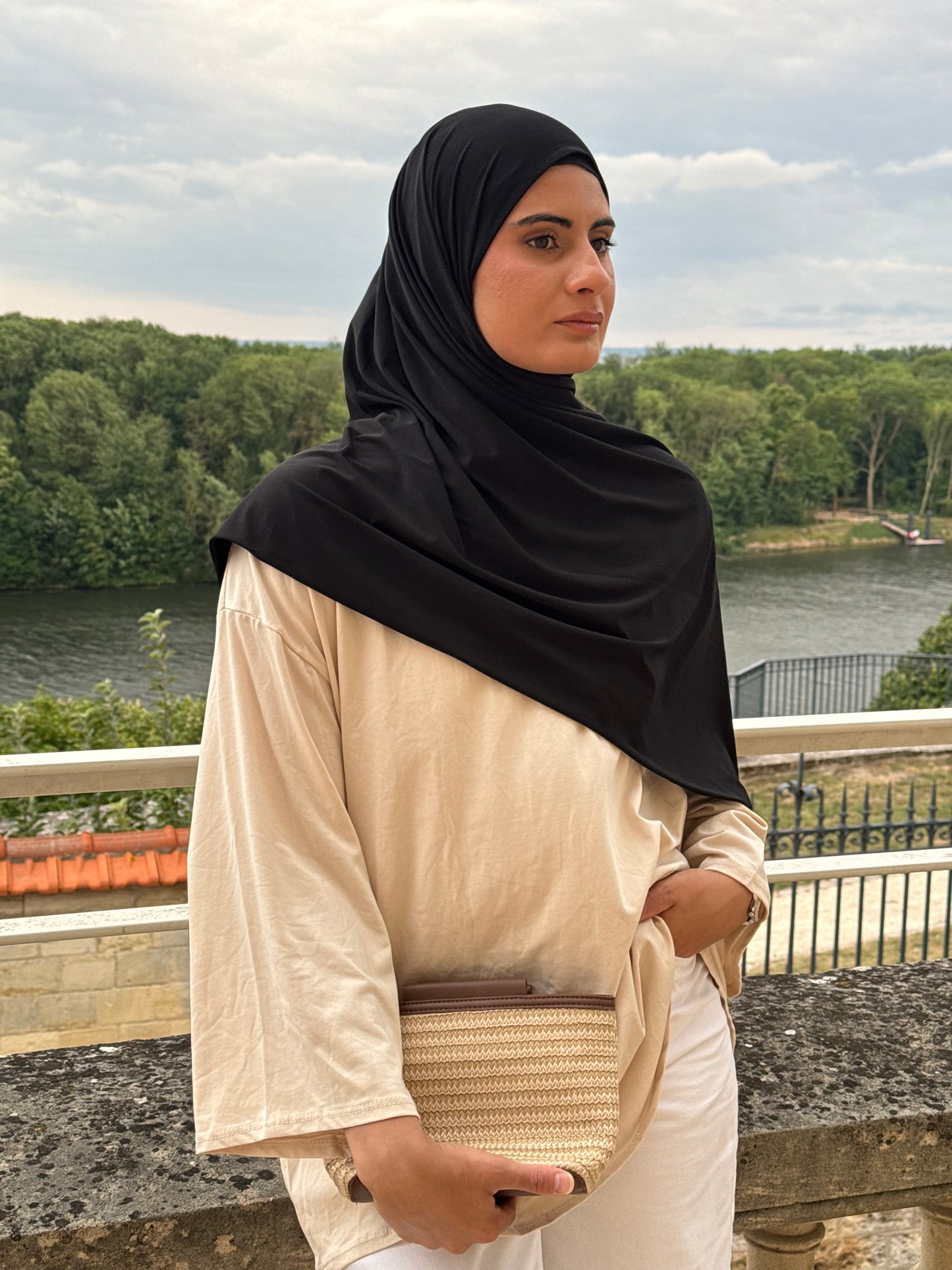 T-shirt manche longue beige