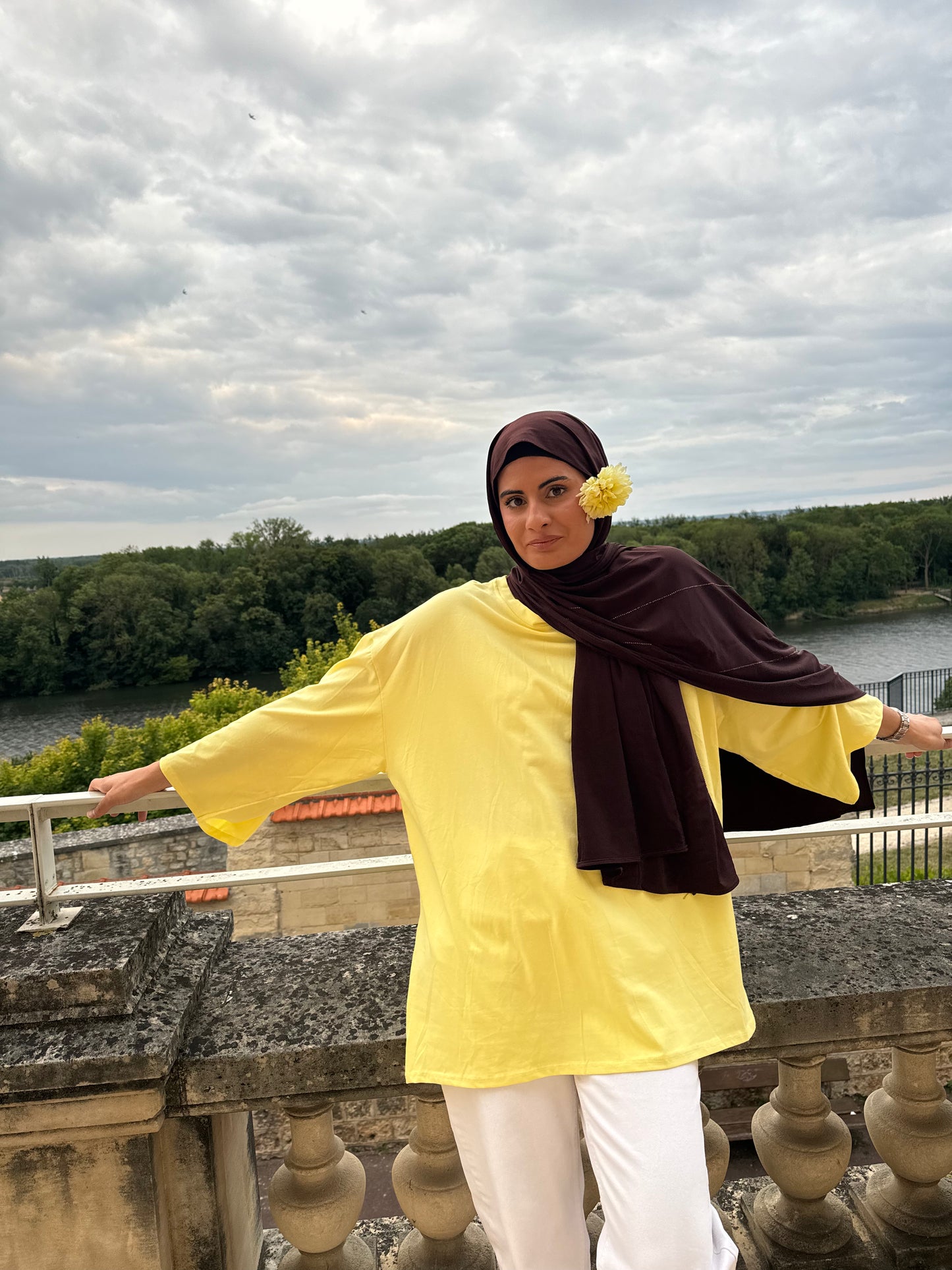 T-shirt manche longue Jaune