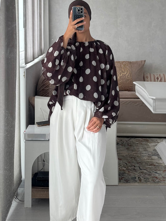 Blouse à petits pois